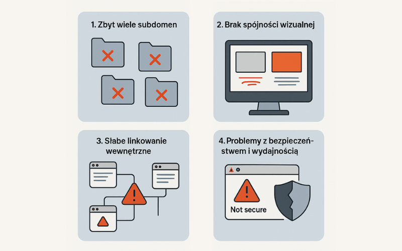 Najczęstsze błędy przy wdrażaniu subdomen min