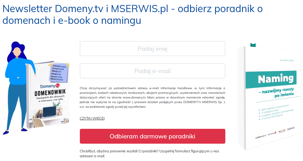 zapis na newsletter Domeny.tv